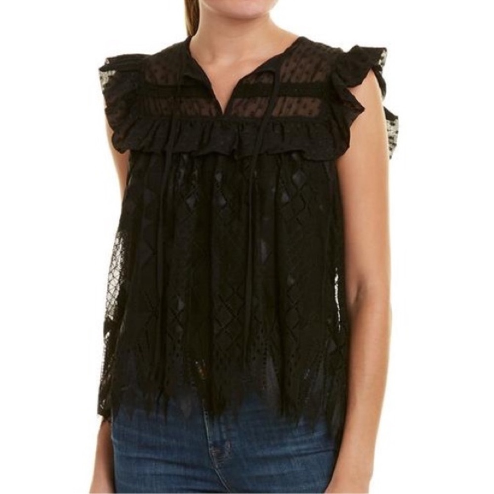 Foxiedox Black Tie Neck Florence Blouse